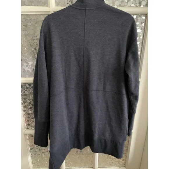 NWT Eddie Bauer Kimono Sweatshirt Cardigan Sz L Shawl Collar Open Front - Picture 3 of 4